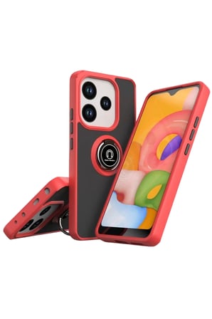 Newface Xiaomi Redmi Note 14 4G Montreal Yüzüklü Silikon Kapak - Kırmızı