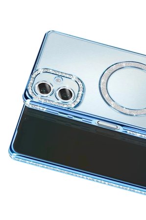 Newface Samsung Galaxy A07 4G Joke Simli Magneticsafe Kılıf - Mavi