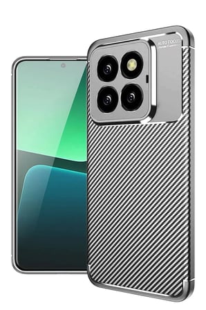 Newface Xiaomi Mi 14T Pro Kılıf Auto Focus Karbon Kapak - Gri