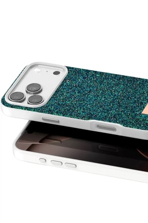 Onegif Apple iPhone 17 Pro Max Bright Simli Kapak - Koyu Yeşil