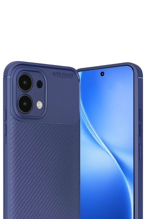 Newface Oppo A6 Pro 4G Auto Focus Karbon Kapak - Lacivert