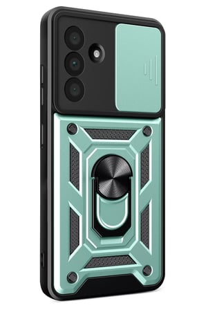 Newface Samsung Galaxy A57 5G Pars Lens Yüzüklü Silikon - Yeşil