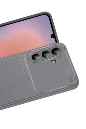 Newface Samsung Galaxy A36 Kılıf Auto Focus Karbon Kapak - Gri