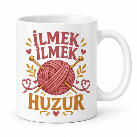 İlmek İlmek Huzur Tasarımlı Porselen Kupa - MODEL 324