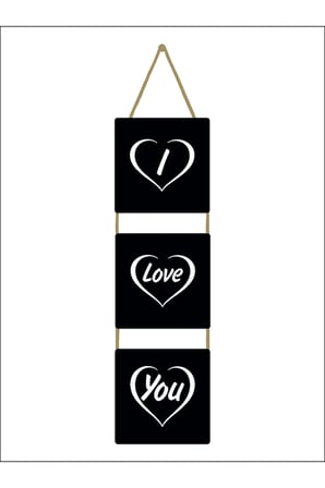 I Love You Duvar Süsü Dekoratif Ahşap Duvar Süsü