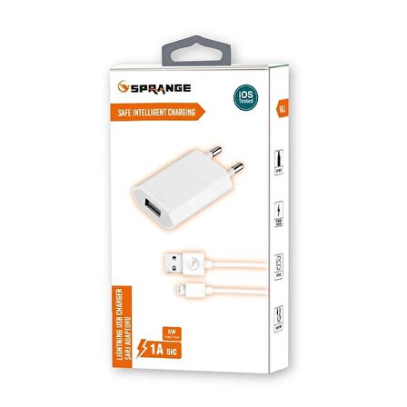 iPhone Şarj Aleti Sprange L-10 USB Lightning Şarj Adaptörü