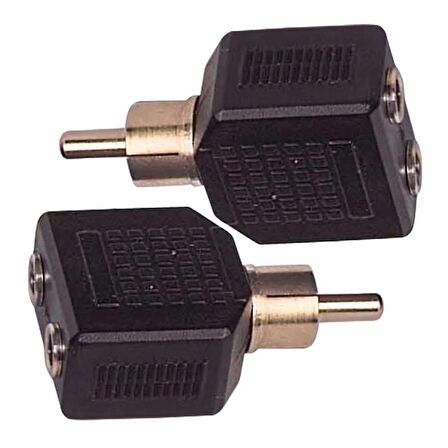 1 RCA Erkek / 2 Dişi 3.5MM Stereo Çevirici Jack Adaptör