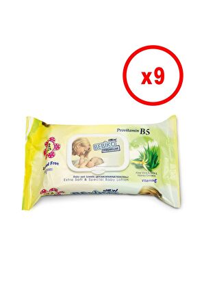 Premium Wipe Losyonlu & Kapaklı Islak Mendil 72 Adet X 9 Paket