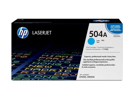 HP 504A CE251A Toner Mavi Cyan, Color LaserJet CP3525 CM3530 Uyumlu