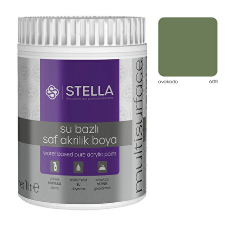 Stella Su Bazlı Saf Akrilik Boya Avokado Ral-6011
