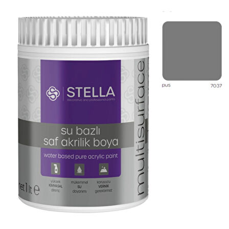 Stella Su Bazlı Saf Akrilik Boya Pus Ral-7037