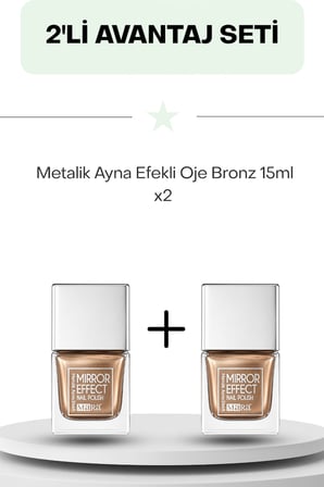 Mara Metalik Ayna Efekli Oje Bronz 15ml İkili Set