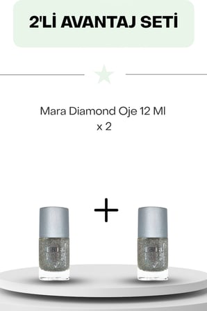 Mara Diamond Oje 12 ml Simli Gri İkili Set