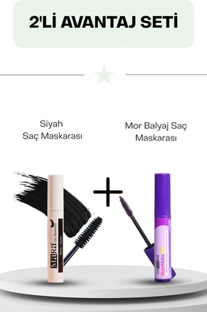 Mara Saç Maskarası Siyah 6 ML & Mor Balyaj Saç Maskarası 6 ML