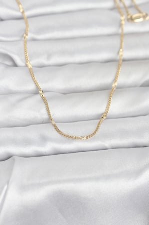 CM 14K Gold Renk Lazer Puntalı Model 60 cm Kadın Kolye 5886