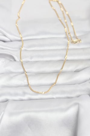 CM 14K Gold Renk Lazer Puntalı Model 60 cm Kadın Kolye 5886