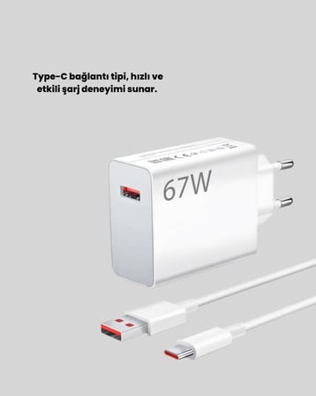 67 Watt Type C Hızlı Şarj Başlık Xiaomi Black Shark Uyumlu Yeni Nesil