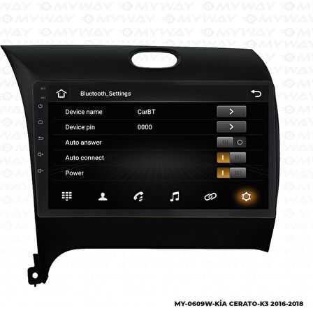 Araç Multimedya Kia K3 Android 12 Carplay 4Gb Ram + 64Gb Hdd Navigasyon Ekran MYW