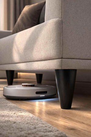 İMT AKSESUAR Armut Mobilya Ayağı 4 Adet 12 cm Siyah Robot Süpürgeye Uyumlu Koltuk Kanepe Baza Ayağı Seti
