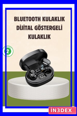 LED Ekranlı Şarjlı Bluetooth Kulak İçi Kulaklık Taşınabilir Tasarım