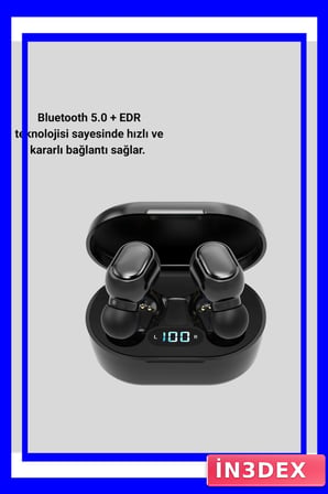 LED Ekranlı Şarjlı Bluetooth Kulak İçi Kulaklık Taşınabilir Tasarım