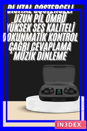 Dijital Göstergeli TWS 5.0 Bluetooth Kulaklık Çağrı Destekli