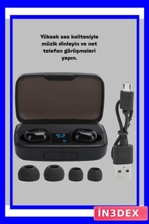 Dokunmatik Kontrollü Bluetooth V5.0 Kulaklık ve Şarj Kutulu Set