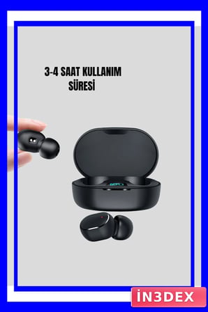 Dijital Göstergeli TWS Bluetooth Kulaklık ve Paslanmaz T- Seti