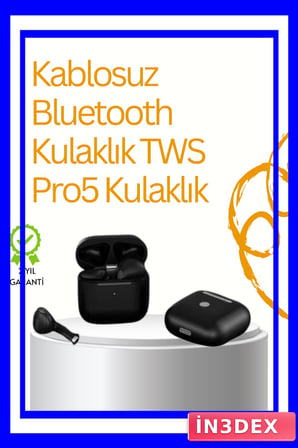 TWS Pro 5 Bluetooth Kulaklık Gelişmiş Ses ve Uzun Batarya Performansı