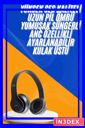 Bluetooth 5.0 Kulak Üstü Kablosuz Kulaklık ANC Özellikli Mikrofonlu