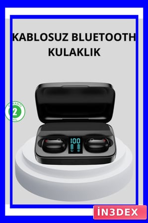 TWS Bluetooth 5.0 Kulaklık 1800mAh Şarj Kutulu Dijital Ekranlı Model