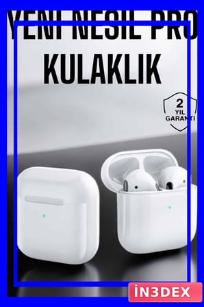 Yeni Nesil Pro Bluetooth Kulaklık Uzun Pil Ömrü Beyaz Renk
