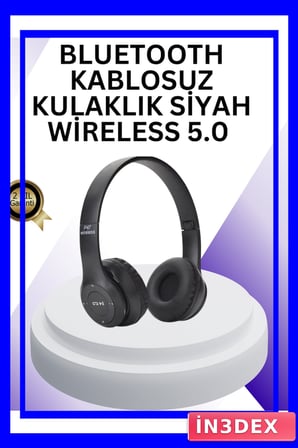 Bluetooth 5.0 Kablosuz Kulak Üstü Stereo Kulaklık ve Katlanabilir Tasarım