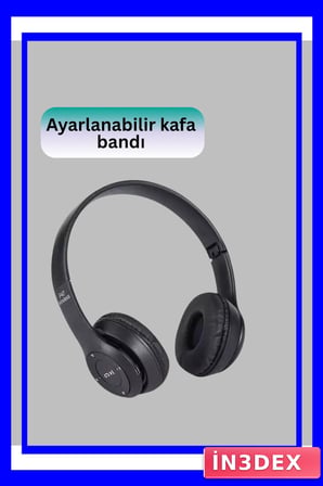 Bluetooth 5.0 Kablosuz Kulak Üstü Stereo Kulaklık ve Katlanabilir Tasarım