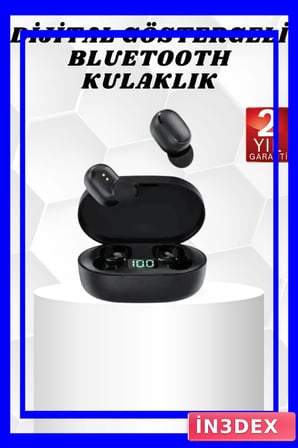 Bluetooth 5.3 Kablosuz TWS Kulak İçi Mikrofonlu Kulaklık Ergonomik