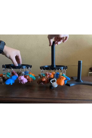 Dönen Takı ve Anahtarlık Standı, Siyah Renk, 360° Dönebilir