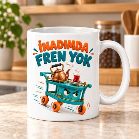 İnadın Freni Tasarımlı Porselen Kupa - MODEL 714