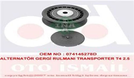 Ina 531073310 Alternatör Gergi Rulmanı Kanallı Transporter T4 2.4D 2.5 TDI 96> 532015010