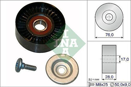Ina 532064810 Kayış Gergi Rulmanı W203 02>07 Cl203 02>08 W204 07>14 C209 02>09 W211 02>08 R171 04>11 Sprinter 08>