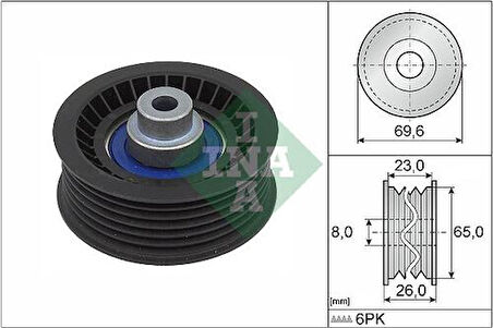 Ina 532091710 Alternatör V Kayış Gergi Rulmanı Avare Boxer III Jumper III 22Dt Uma 100B G 120B G 12 Ford Transıt V347 06>14 2.2 Tdcı Ford Custom 14> 2.2 155Ps