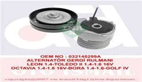 Ina 534013830 Alternatör Gergi Rulmanı Kutuklu Bora 00 05 Golf IV Octavıa Toledo II Leon 1.4 16V 1.6 1.6 16V