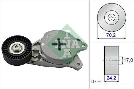 Ina 534040810 Alternatör V Kayış Gergi Rulmanı Komple Corolla 1.4 D4D 2007> Aurıs 1.4 D4D 2007> Yarıs 1.4 D4D