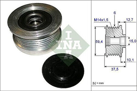 Ina 535011010 Alternatör Kasnağı Gergi Rulmanı Accent Era Getz Matrı1.5Crdı 02> 6 Kanal