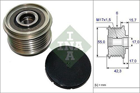 Ina 535015410 Alternatör V Kayış Rulmanı Logan 1.5 Dcı Clıo IV Fluence Megane II Megane III 1.5Dcı