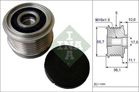 Ina 535016110 Alternatör Rulmanı Volvo C30 06>12 C70 06>12 S40 II 11> 2.4 -D3 -D4- D5 Ford Kuga II 11>17 2.4