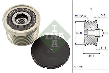 Ina 535016410 Alternatör Rulmanı Bmw E81 E87 E82 E88 E90 E91 E92 E93 E60 E70 N43 N52 N53