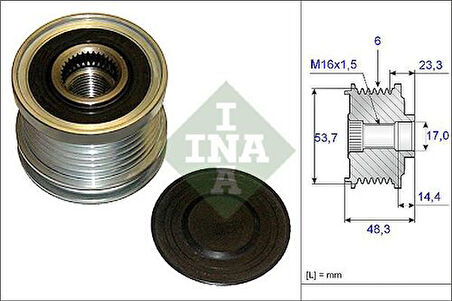 Ina 535020410 Alternatör Kasnağı Rulmanlı Astra J Insıgnıa Zafıra Tourer C 2.0 Cdtı 6 Kanal
