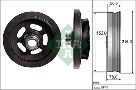 Ina 544015910 V Kayış Kasnağı Golf V Vı Jetta Passat Polo Scırocco A1 A3 A4 A6 Leon Octavıa 2.0Tfsı Bwa Bpy