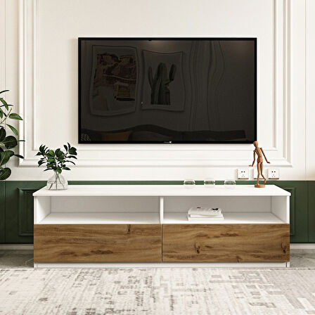 TV Sehpası Optik Beyaz Kilim 144 cm