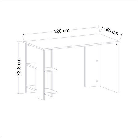 Meltem Çelik - Bmdekor Arık Çalışma Masası Ahşap 120 x 73 cm Kahverengi 